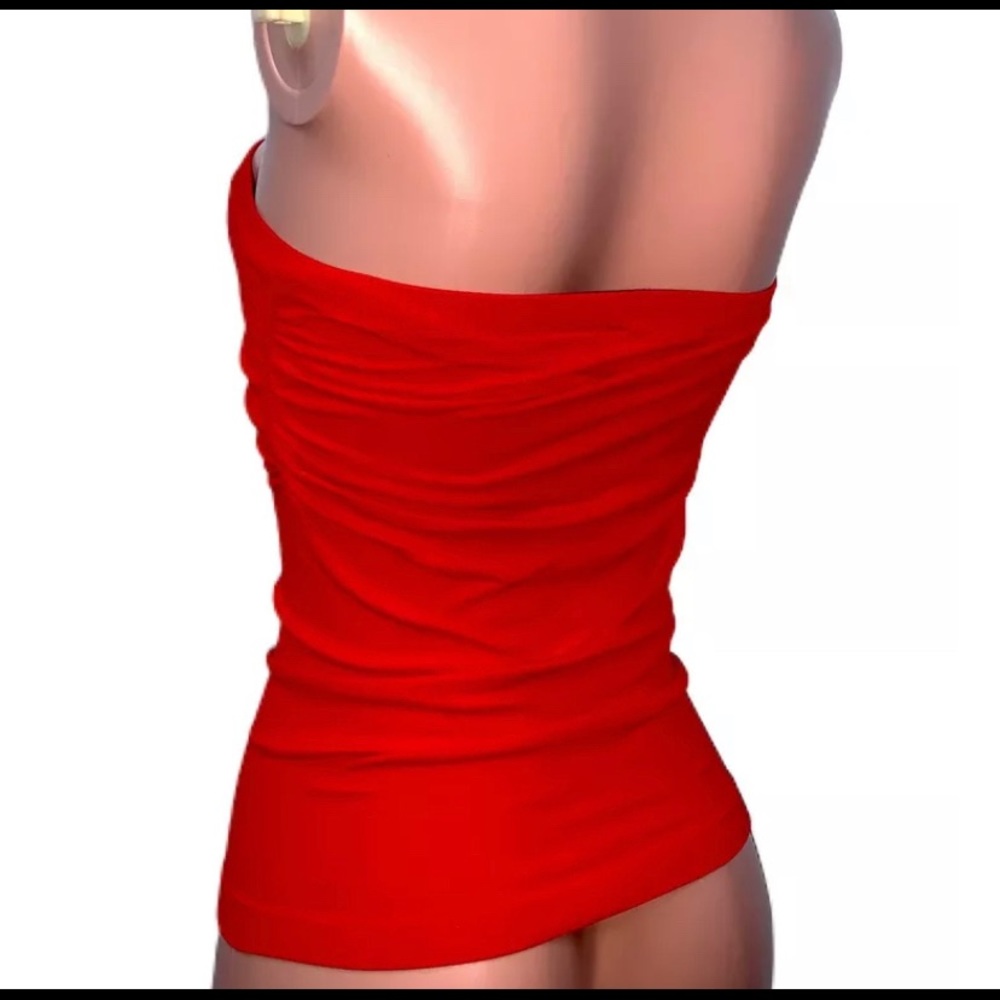 Stretchy Fitted Summer Cherry Red Basic Seamless … - image 4